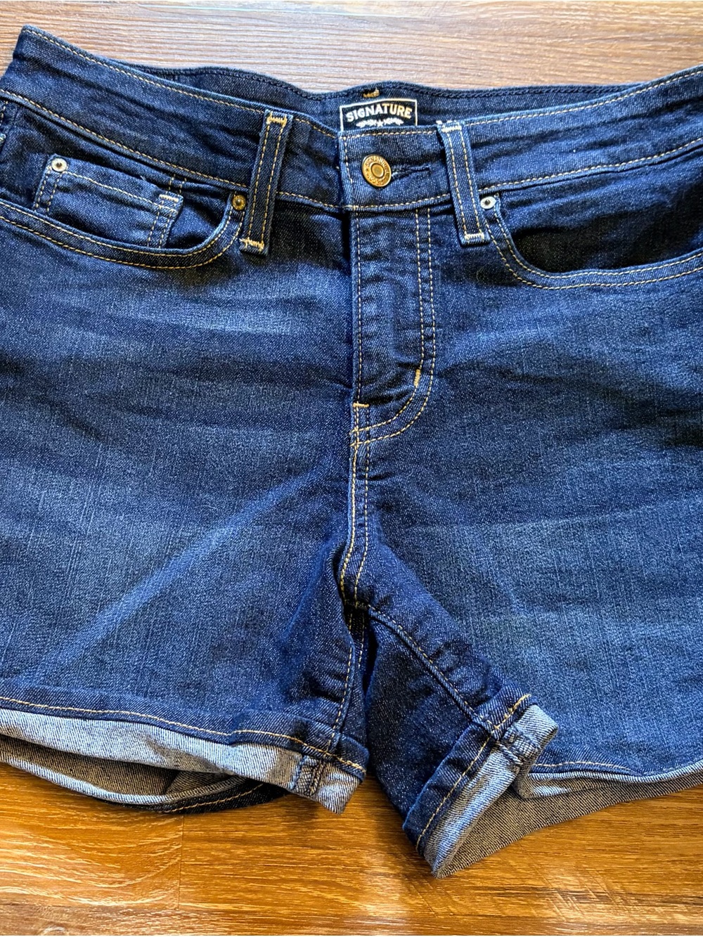 💙 Levi Strauss Signature Gold Mid Rise Denim Shorts Size 6 W28
